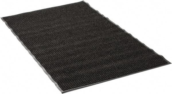 PRO-SAFE - 5 Ft. Long x 3 Ft. Wide, Poly Blended Carpet Surface, Ribbed Entrance Matting - 5/16 Inch Thick, Indoor, Medium Traffic, Vinyl, Black - A1 Tooling