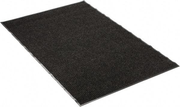 PRO-SAFE - 6 Ft. Long x 4 Ft. Wide, Poly Blended Carpet Surface, Ribbed Entrance Matting - 5/16 Inch Thick, Indoor, Medium Traffic, Vinyl, Black - A1 Tooling