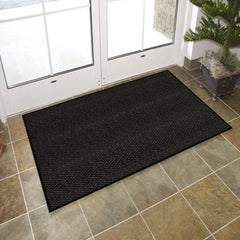 Entrance Mat: 60' Long, 4' Wide, Poly-Blended Carpet Surface Indoor, Medium-Duty Traffic, Vinyl Base, Brown