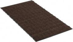 PRO-SAFE - 5 Ft. Long x 3 Ft. Wide, Poly Blended Carpet Surface, Chevron Ribbed Entrance Matting - 5/16 Inch Thick, Indoor, Medium Traffic, Vinyl, Brown, 4 Edged Side - A1 Tooling