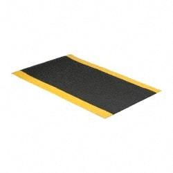 PRO-SAFE - 5' Long x 3' Wide, Dry Environment, Anti-Fatigue Matting - Black with Yellow Borders, Vinyl with Vinyl Sponge Base, Beveled on 4 Sides - A1 Tooling