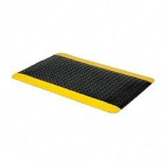 PRO-SAFE - 3' Long x 2' Wide, Dry Environment, Anti-Fatigue Matting - Black with Yellow Borders, Vinyl with Vinyl Sponge Base, Beveled on 4 Sides - A1 Tooling