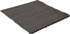 PRO-SAFE - 3' Long x 3' Wide x 5/8" Thick, Anti-Fatigue Modular Matting Tiles - 2 Interlocking Sides, Black, For Dry & Wet Areas, Series Pro-Safe - A1 Tooling