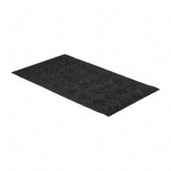 PRO-SAFE - 5 Ft. Long x 3 Ft. Wide, Poly Blended Carpet Surface, Raised Diamond Pattern Entrance Matting - 1/4 Inch Thick, Indoor, Heavy Traffic, Recycled Rubber, Black - A1 Tooling