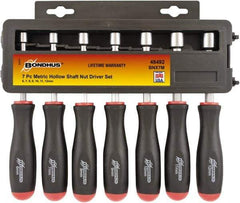 Bondhus - 7 Piece 6 to 12mm Nutdriver Set - Hollow Shaft, Ergonomic Handle - A1 Tooling