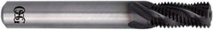 OSG - 3/8-16 UNC, 0.3" Cutting Diam, 3 Flute, Solid Carbide Helical Flute Thread Mill - Internal Thread, 19/32" LOC, 3" OAL, 5/16" Shank Diam - A1 Tooling