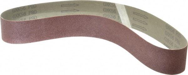 Tru-Maxx - 2" Wide x 36" OAL, 80 Grit, Aluminum Oxide Abrasive Belt - Aluminum Oxide, Medium, Coated, X Weighted Cloth Backing, Dry - A1 Tooling