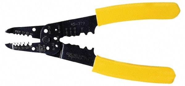 Ideal - 18 to 8 AWG Capacity Wire Stripper/Crimper - 8-3/4" OAL, Plastic Cushion Handle - A1 Tooling