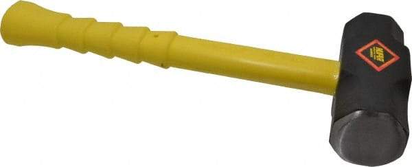 NUPLA - 8 Lb Head, 16" Long Sledge Hammer - Steel Head, 2-1/4" Face Diam, Fiberglass Handle - A1 Tooling