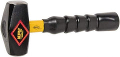 NUPLA - 3 Lb Head, 10" Long Drilling Hammer - Steel Head, 1-27/64" Face Diam, Fiberglass Handle - A1 Tooling