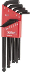 Eklind - 13 Piece L-Key Ball End Hex Key Set - Hex Range 0.05 to 3/8" - A1 Tooling