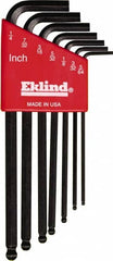 Eklind - 7 Piece L-Key Ball End Hex Key Set - Exact Industrial Supply