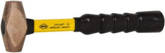 NUPLA - 1-1/2 Lb Head 1" Face Brass Nonmarring Hammer - 12" OAL, Fiberglass Handle - A1 Tooling