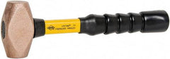 NUPLA - 2-1/2 Lb Head 1-1/4" Face Brass Nonmarring Hammer - 12" OAL, Fiberglass Handle - A1 Tooling