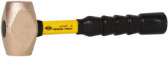 NUPLA - 4 Lb Head 1-43/64" Face Brass Nonmarring Hammer - 12" OAL, Fiberglass Handle - A1 Tooling