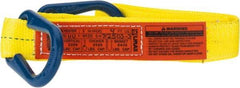 Lift-All - 4' Long x 2" Wide, 3,200 Lb Vertical Capacity, 1 Ply, Polyester Web Sling - 2,500 Lb Choker Capacity, Yellow - A1 Tooling