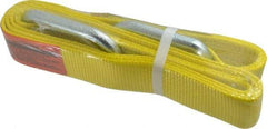 Lift-All - 8' Long x 2" Wide, 3,200 Lb Vertical Capacity, 1 Ply, Polyester Web Sling - 2,500 Lb Choker Capacity, Yellow - A1 Tooling