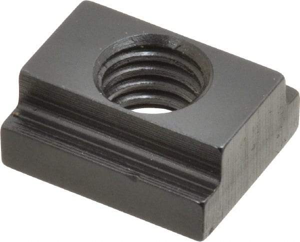 Gibraltar - 7/16-14 Tapped Through T Slot Nut - 1/2" Slot Width, 3/4 x 7/32" Base Width x Height, 7/8 x 3/8" OAL x Height - A1 Tooling