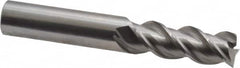 OSG - 3/8", 1" LOC, 3/8" Shank Diam, 2-1/2" OAL, 3 Flute, Solid Carbide Square End Mill - Single End, Uncoated, Spiral Flute, 45° Helix, Centercutting, Right Hand Cut, Right Hand Flute, Series 2042 - A1 Tooling