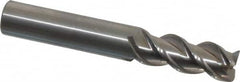 OSG - 3/8", 3 Flute, Single End, Solid Carbide, 0.02" Corner Radius End Mill - 2-1/2" OAL, 45° Helix, Right Hand Flute, 1" LOC, Right Hand Cut - A1 Tooling