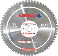 Lenox - 12" Diam, 1" Arbor Hole Diam, 60 Tooth Wet & Dry Cut Saw Blade - Titanium Carbide-Tipped, General Purpose Action, Standard Round Arbor - A1 Tooling