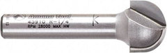 Amana Tool - 1/2" Cut Diam, 3/8" Length of Cut, 2 Flute Core Box Edge Profile Router Bit - Carbide-Tipped, 1/4" Shank Diam, 1-1/2" OAL, Uncoated - A1 Tooling