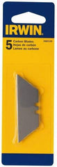 Irwin - 5 Piece Steel Utility Knife Blade - 2-3/8" OAL, 0.024" Blade Thickness - A1 Tooling