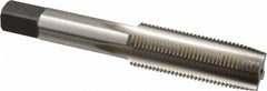 Kennametal - 5/8-18 UNF 3B 4 Flute Bright Finish High Speed Steel Straight Flute Standard Hand Tap - Plug, Left Hand Thread, 3.81" OAL, 1.813" Thread Length, H3 Limit, Oversize - Exact Industrial Supply