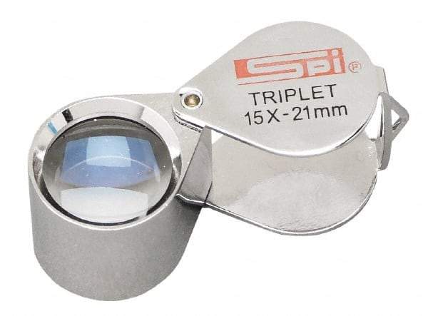 SPI - 15x Magnification, 53/64 Inch Lens Diameter, Triplet Lens Loupe - 1 Lens - A1 Tooling