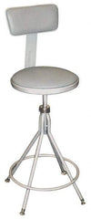 NPS - 16.8" Wide x 16.8" Deep x 24 to 28" High, Fixed Base, Adjustable Height Swivel Stool - Vinyl Seat, Gray - A1 Tooling