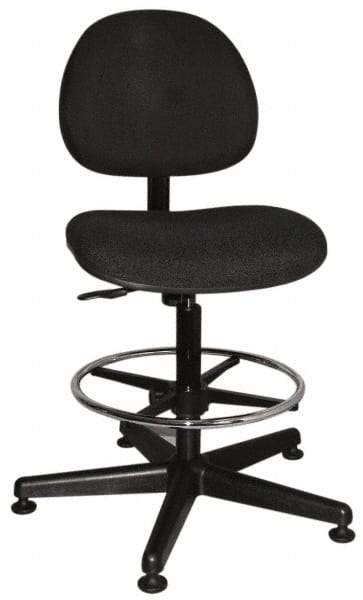 Bevco - Swivel Stool - 18" Wide x 18" Deep, Woven Fabric Seat, Black - A1 Tooling