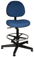 Bevco - Swivel Stool - 18" Wide x 18" Deep, Woven Fabric Seat, Blue - A1 Tooling