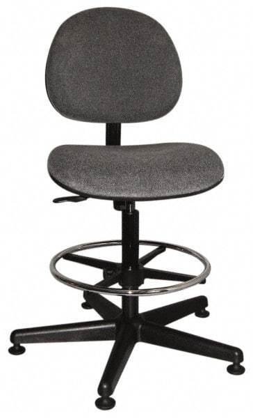 Bevco - Swivel Stool - 18" Wide x 18" Deep, Woven Fabric Seat, Gray - A1 Tooling