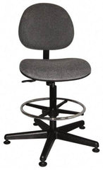 Bevco - Swivel Stool - 18" Wide x 18" Deep, Woven Fabric Seat, Gray - A1 Tooling