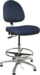 Bevco - ESD Swivel Stool with Back Rest - 20" Wide x 18" Deep, Fabric Mesh Seat, Navy - A1 Tooling