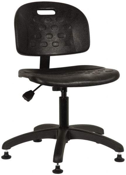 Made in USA - Adjustable Chair - 19-1/4" Wide x 17-1/4" Deep, Polyurethane Seat, Black - A1 Tooling