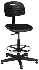 Made in USA - 22 to 32" High Swivel Stool - 18" Wide x 17-1/4" Deep, Polyurethane Seat, Black - A1 Tooling