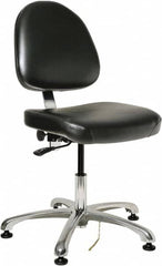 Bevco - ESD Swivel Chair - 20" Wide x 18" Deep, Vinyl Seat, Black - A1 Tooling