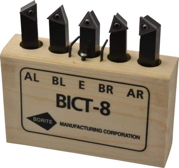 Borite - 3/8 Inch Inscribed Circle, 1/2 Inch Shank Square, AL, AR, BL, BR and E Toolholder Style, Indexable Insert Tool Bit Set - TT Insert Style Compatibility - A1 Tooling