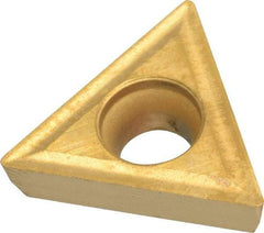 Interstate - TPGT32.51 Grade TCN55 Carbide Turning Insert - TiN Finish, 60° Triangle, 3/8" Inscr Circle, 5/32" Thick, 1/64" Corner Radius - A1 Tooling