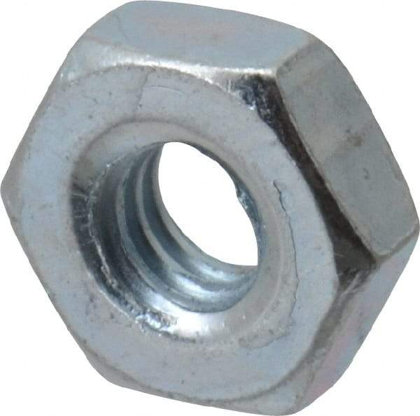 Value Collection - #8-32 UNC Steel Right Hand Hex Nut - 11/32" Across Flats, 1/8" High, Zinc-Plated Finish - A1 Tooling