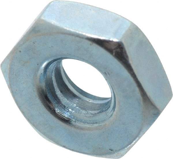 Value Collection - #10-24 UNC Steel Right Hand Hex Nut - 3/8" Across Flats, 1/8" High, Zinc-Plated Finish - A1 Tooling