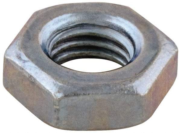 Value Collection - #12-24 UNC Steel Right Hand Machine Screw Hex Nut - 7/16" Across Flats, 5/32" High, Zinc-Plated Finish - A1 Tooling