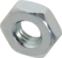 Value Collection - #10-32 UNF Steel Right Hand Machine Screw Hex Nut - 3/8" Across Flats, 1/8" High, Zinc-Plated Finish - A1 Tooling