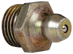 Value Collection - Straight Head Angle, 1/8 NPT Steel Standard Grease Fitting - 11.11mm Hex - A1 Tooling