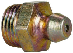 Value Collection - Straight Head Angle, 1/8 NPT Steel Thread-Forming Grease Fitting - 11.11mm Hex - A1 Tooling