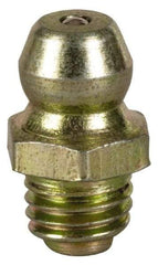 Value Collection - Straight Head Angle, 1/4-28 Steel Thread-Forming Grease Fitting - 7.94mm Hex - A1 Tooling