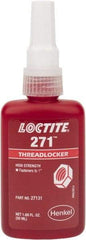 Loctite - 50 mL Bottle, Red, High Strength Liquid Threadlocker - Series 271, 24 hr Full Cure Time, Hand Tool, Heat Removal - A1 Tooling