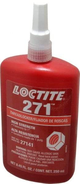 Loctite - 250 mL Bottle, Red, High Strength Liquid Threadlocker - Series 271, 24 hr Full Cure Time, Hand Tool, Heat Removal - A1 Tooling