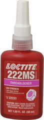 Loctite - 50 mL Bottle, Purple, Low Strength Liquid Threadlocker - Series 222MS, 24 hr Full Cure Time, Hand Tool, Heat Removal - A1 Tooling